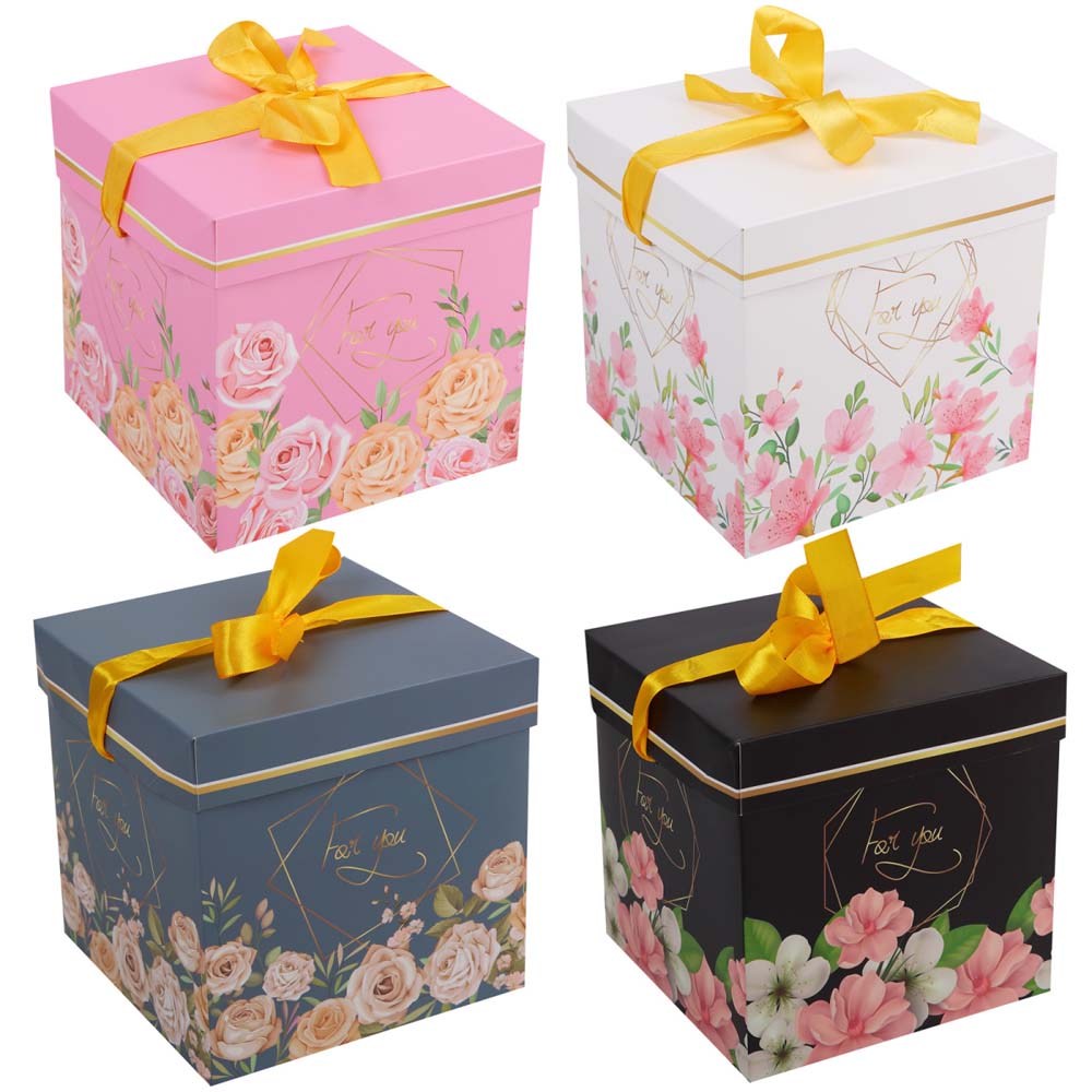 коробка подарочная 15х15х15см "нежные цветы" асс-т Коробка подарочная 15х15х15см "нежные цветы" асс-т