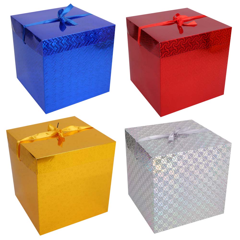 коробка подарочная 30х30х30см "голография" асс-т Коробка подарочная 30х30х30см "голография" асс-т