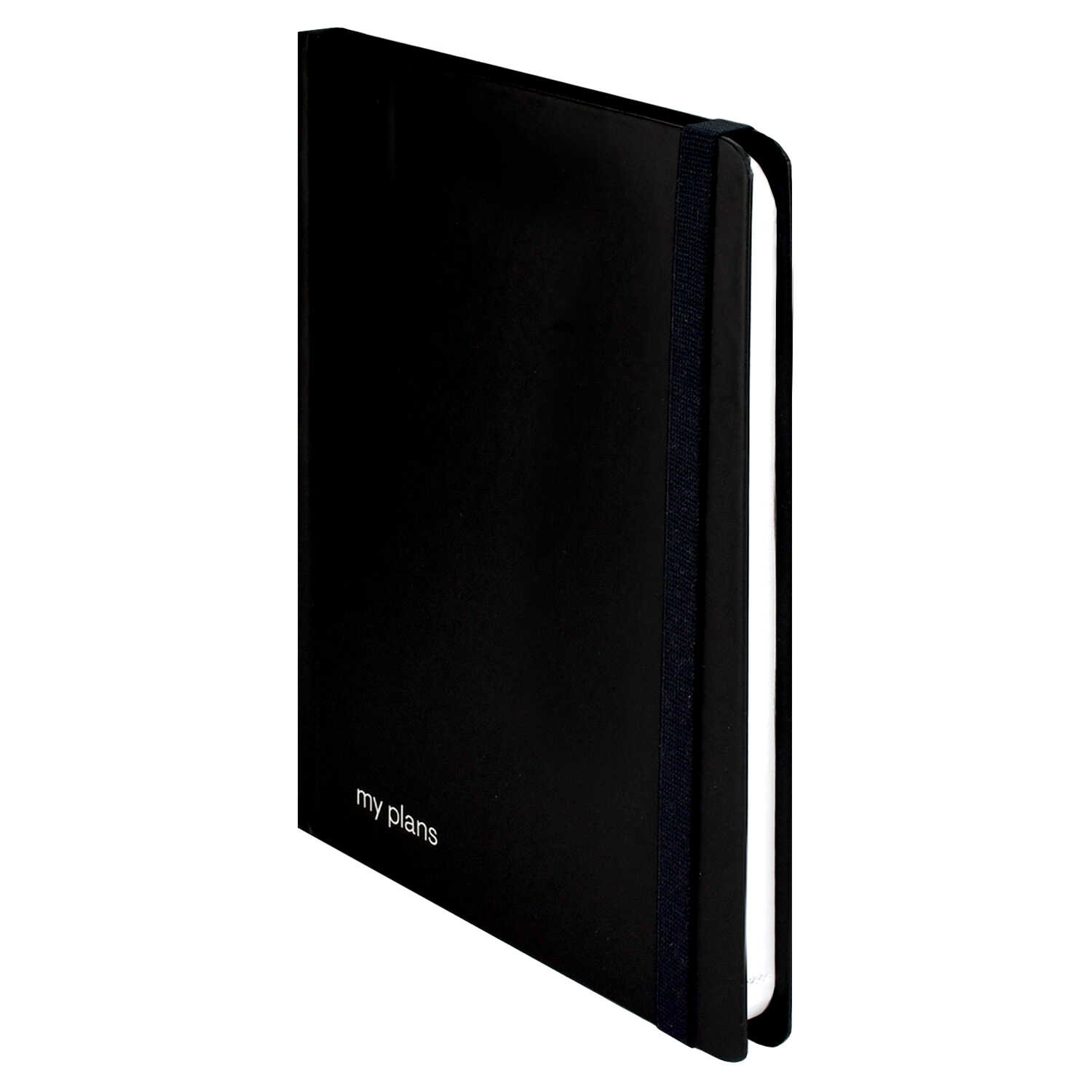 Ежедневник недатир. а5 ламинир.феникс+ "планер" чёрный клетка,резинка