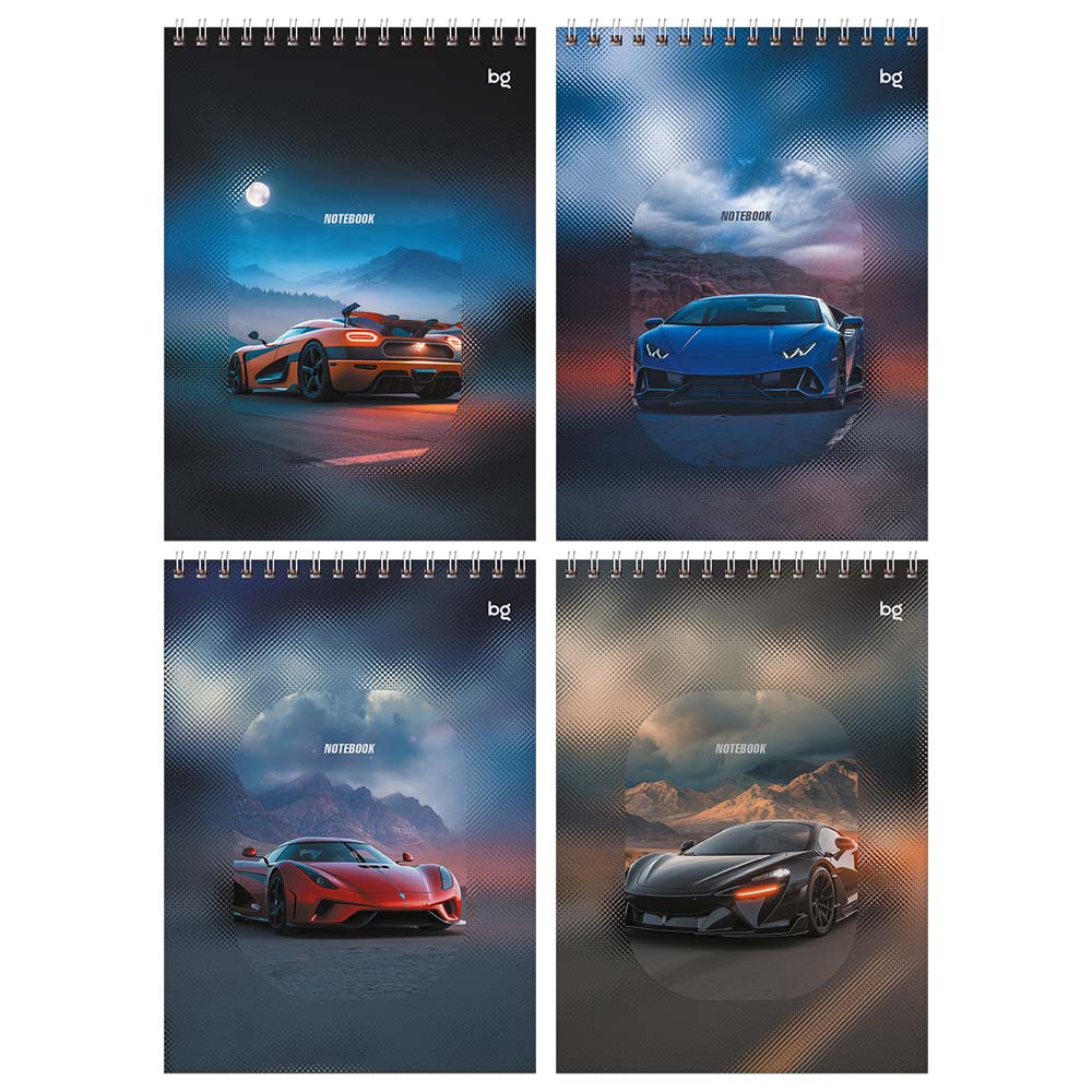 Блокнот а5 гребень 60л. кл. "sportcar" (bg) асс-т