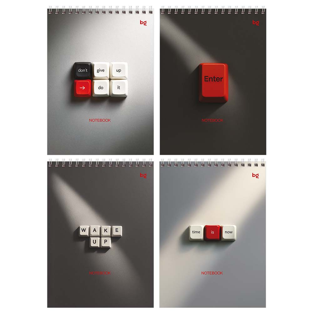 Блокнот а5 гребень 60л. кл. "push the button" (bg) тв.подл.,асс-т