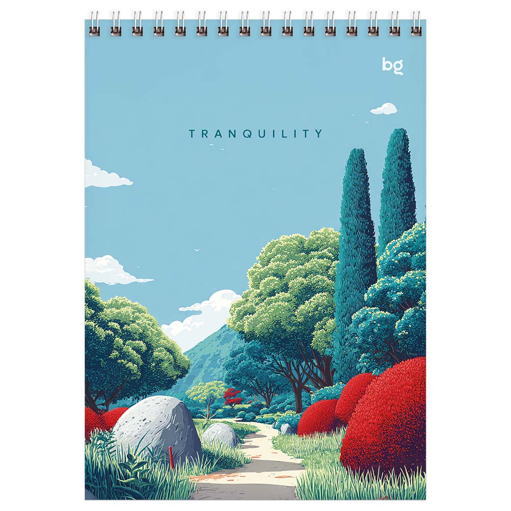 Блокнот а5 гребень 60л. кл. "tranquility" (bg) тв.подл.,асс-т