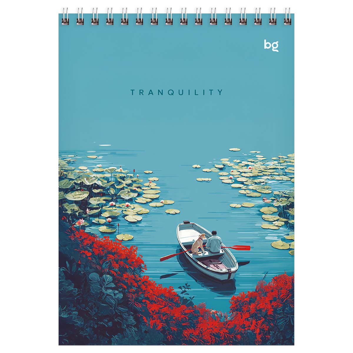 Блокнот а5 гребень 60л. кл. "tranquility" (bg) тв.подл.,асс-т