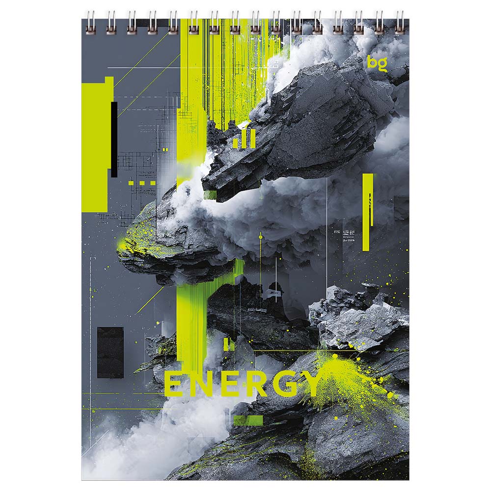 Блокнот а5 гребень 80л. кл. "energy" (bg) тв.подл.,асс-т