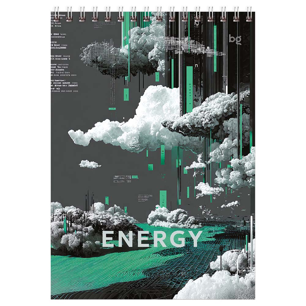 Блокнот а5 гребень 80л. кл. "energy" (bg) тв.подл.,асс-т