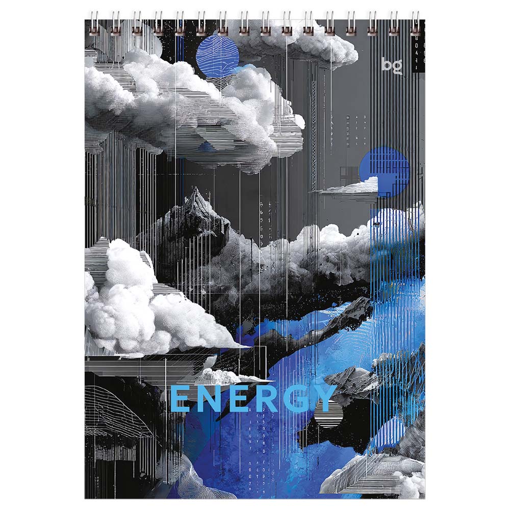 Блокнот а5 гребень 80л. кл. "energy" (bg) тв.подл.,асс-т