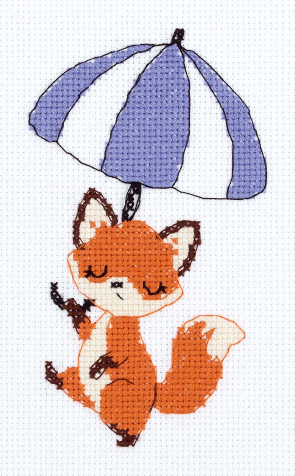 Набор для вышивания кларт "прогулка под зонтом" 11х16,5см