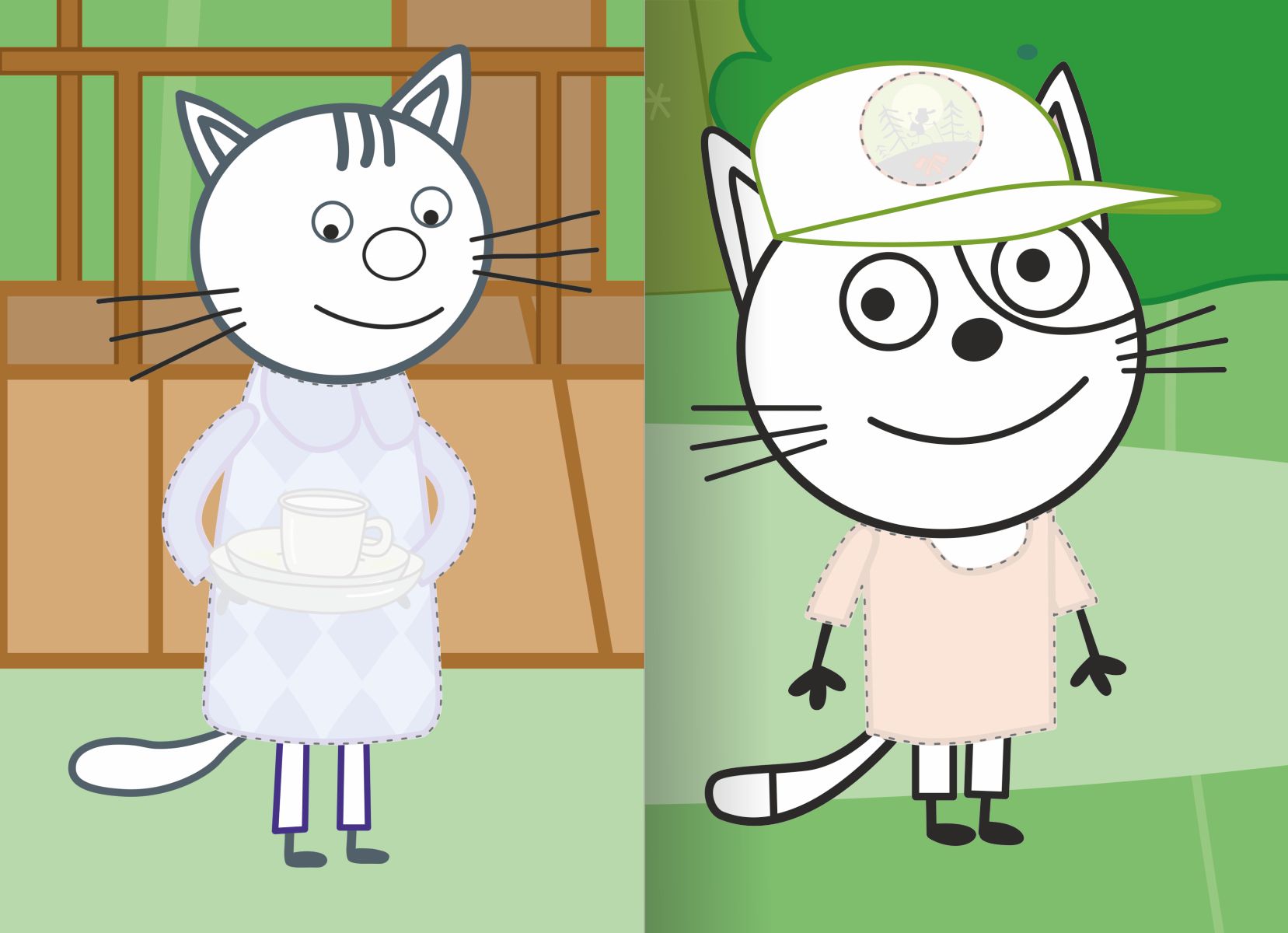 Аппликация "три кота. лесные котики" (алфея)