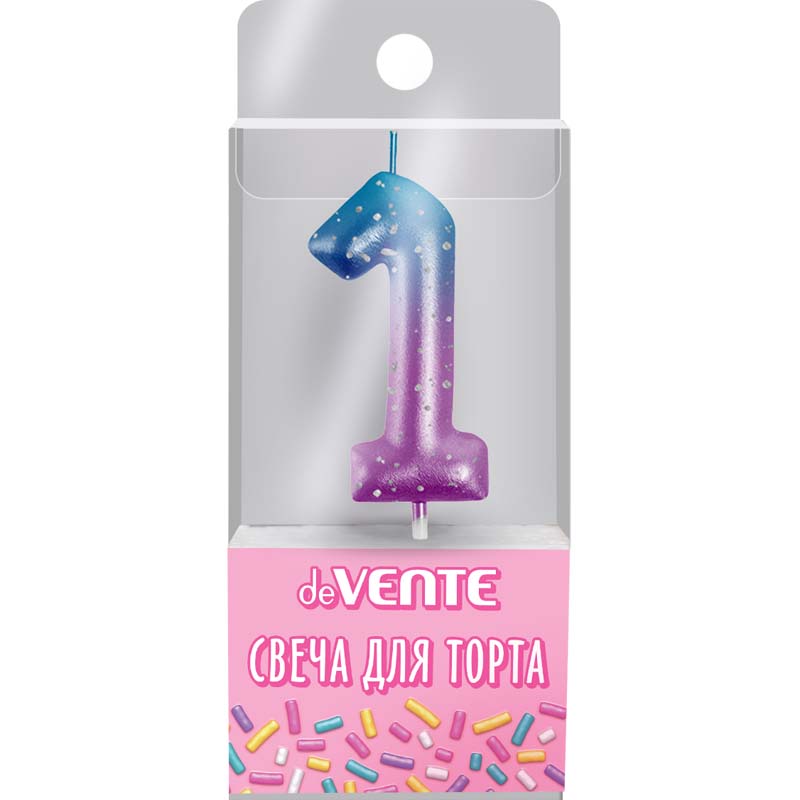 свеча для торта цифра "1" degrade" Свеча для торта цифра "1" degrade"