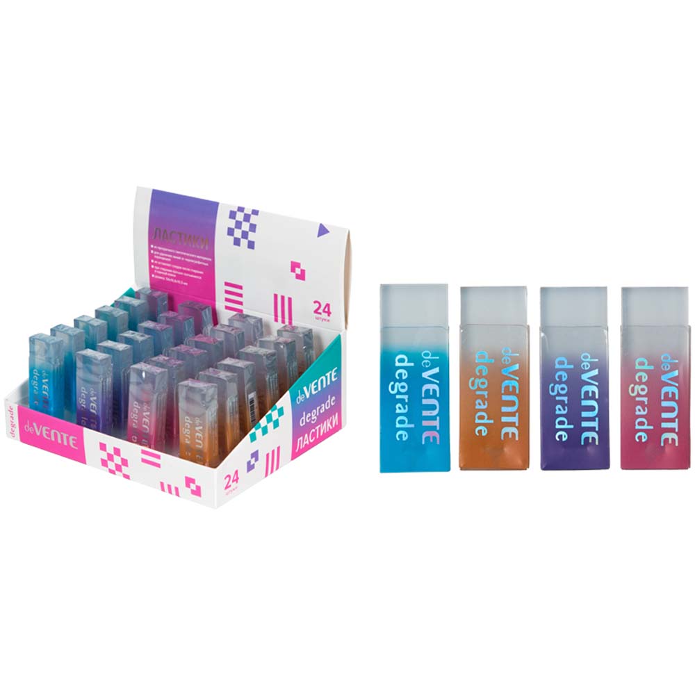 ластик devente "degrade" 54х19х10мм асс-т Ластик devente "degrade" 54х19х10мм асс-т