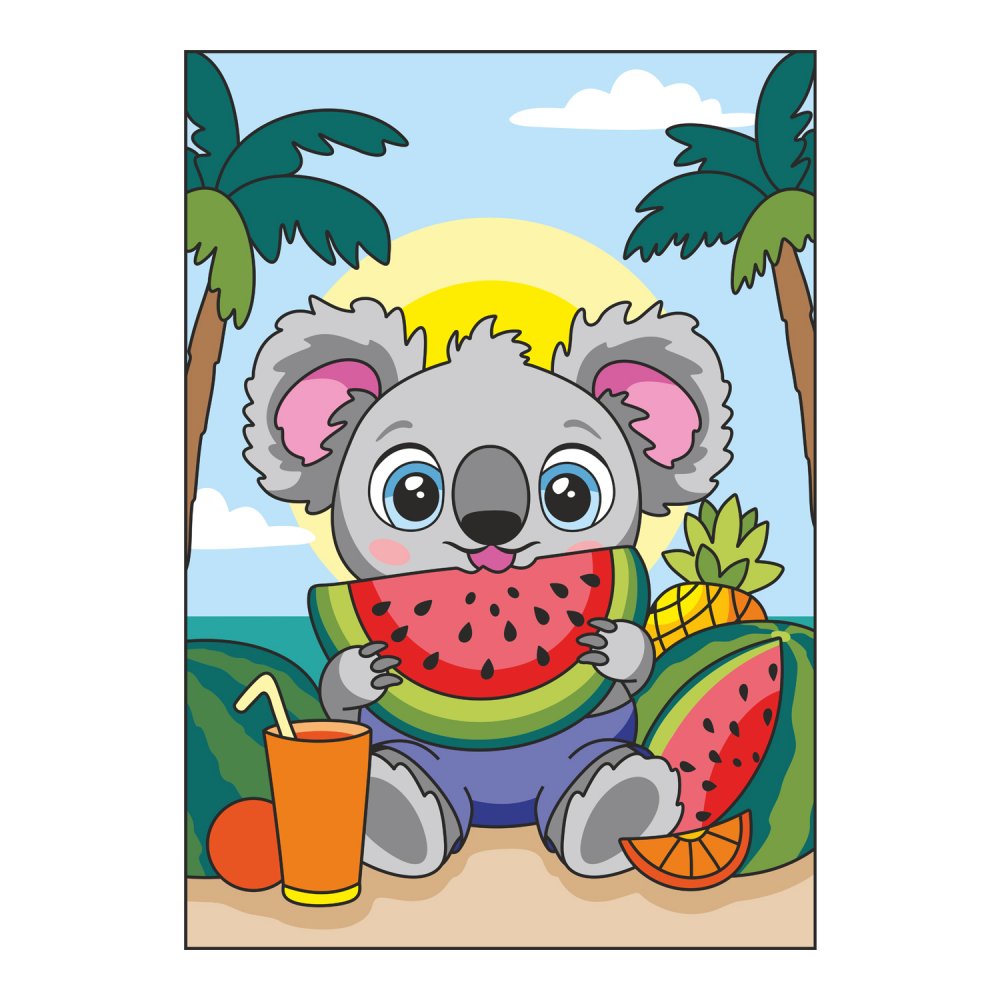 набор д/творч. картина по номерам 20х30см на картоне "коала с арбузом" Набор д/творч. картина по номерам 20х30см на картоне "коала с арбузом"