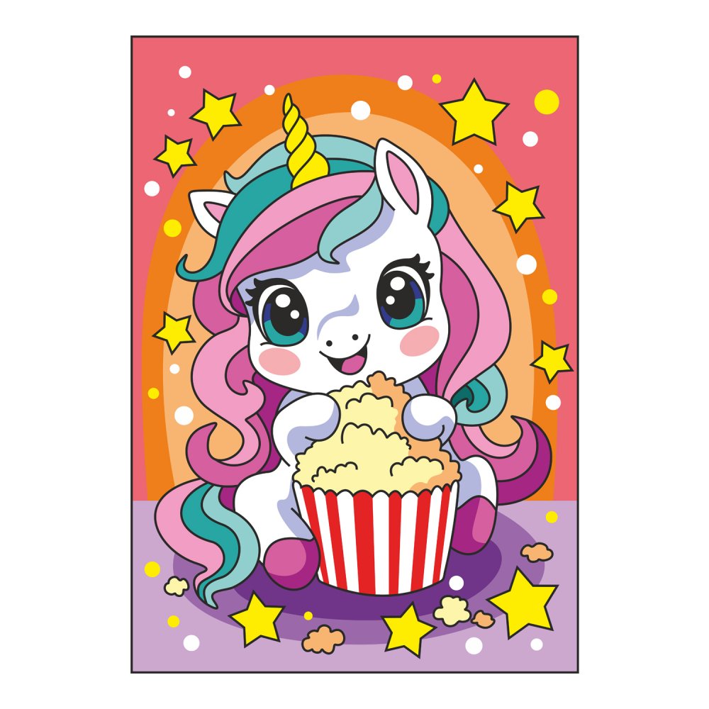 набор д/творч. картина по номерам 20х30см на картоне "единорожка" Набор д/творч. картина по номерам 20х30см на картоне "единорожка"