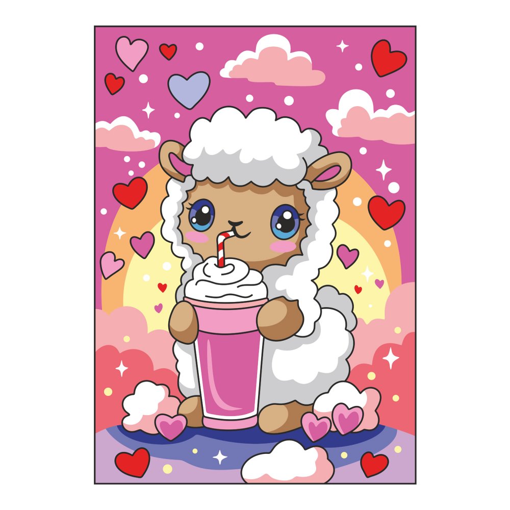 набор д/творч. картина по номерам 20х30см на картоне "милая овечка" Набор д/творч. картина по номерам 20х30см на картоне "милая овечка"