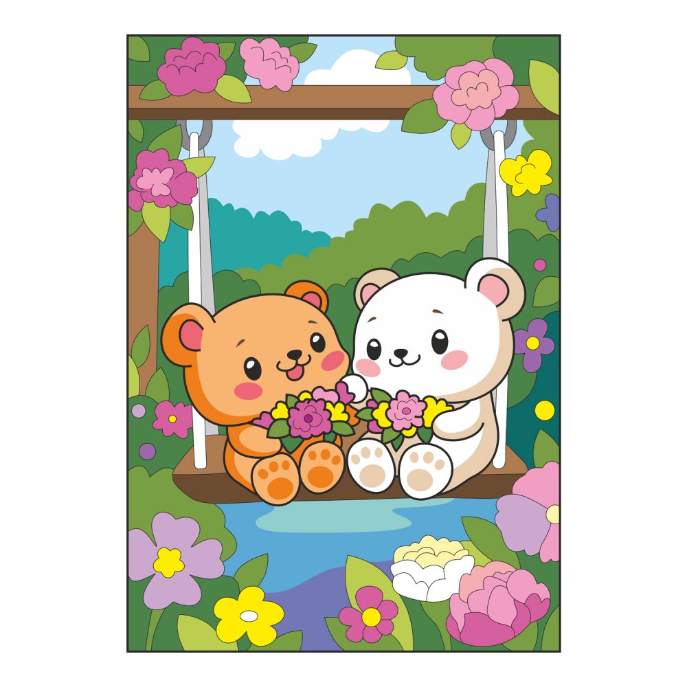 набор д/творч. картина по номерам 20х30см на картоне "цветочные качели" Набор д/творч. картина по номерам 20х30см на картоне "цветочные качели"