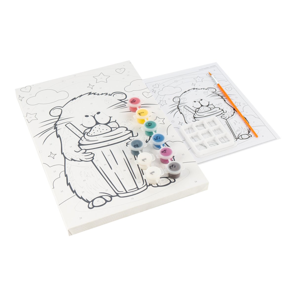 Набор д/творч. картина по номерам 20х30см "капибара с коктейлем"