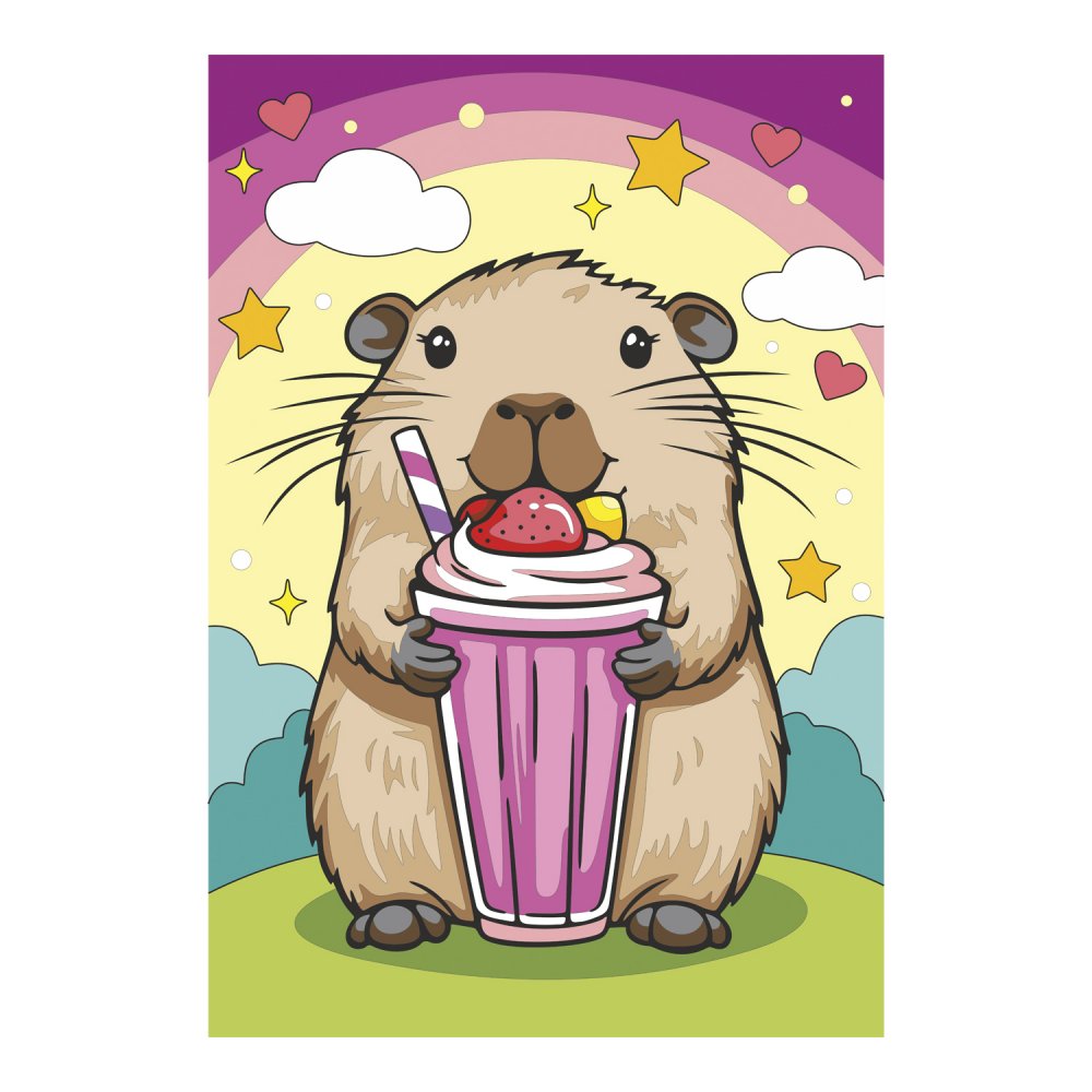 набор д/творч. картина по номерам 20х30см "капибара с коктейлем" Набор д/творч. картина по номерам 20х30см "капибара с коктейлем"