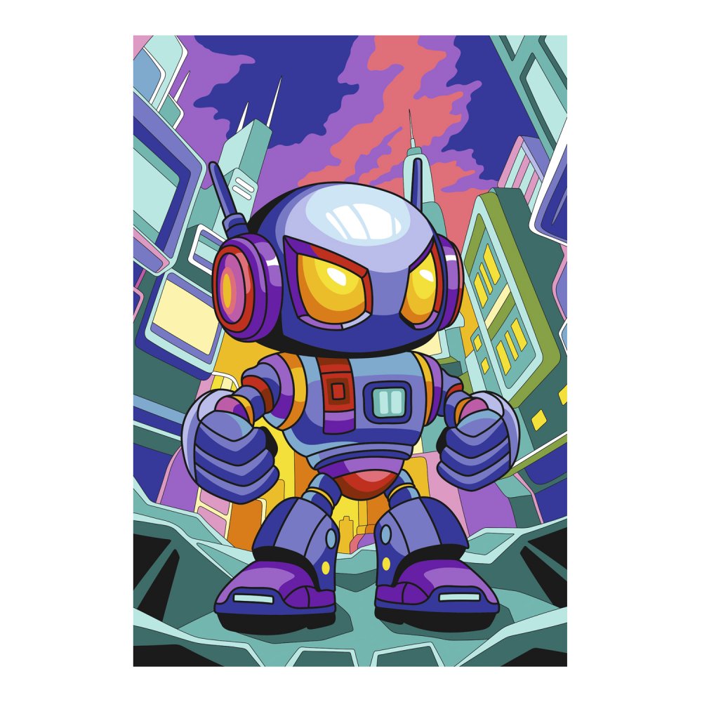 набор д/творч. картина по номерам 20х30см "нео-робот" Набор д/творч. картина по номерам 20х30см "нео-робот"