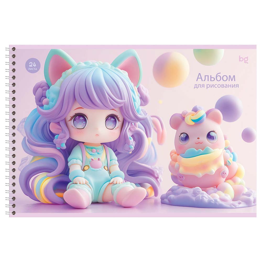 Альбом д/рис. а4 24л.гребень "little girl" (bg) асс-т
