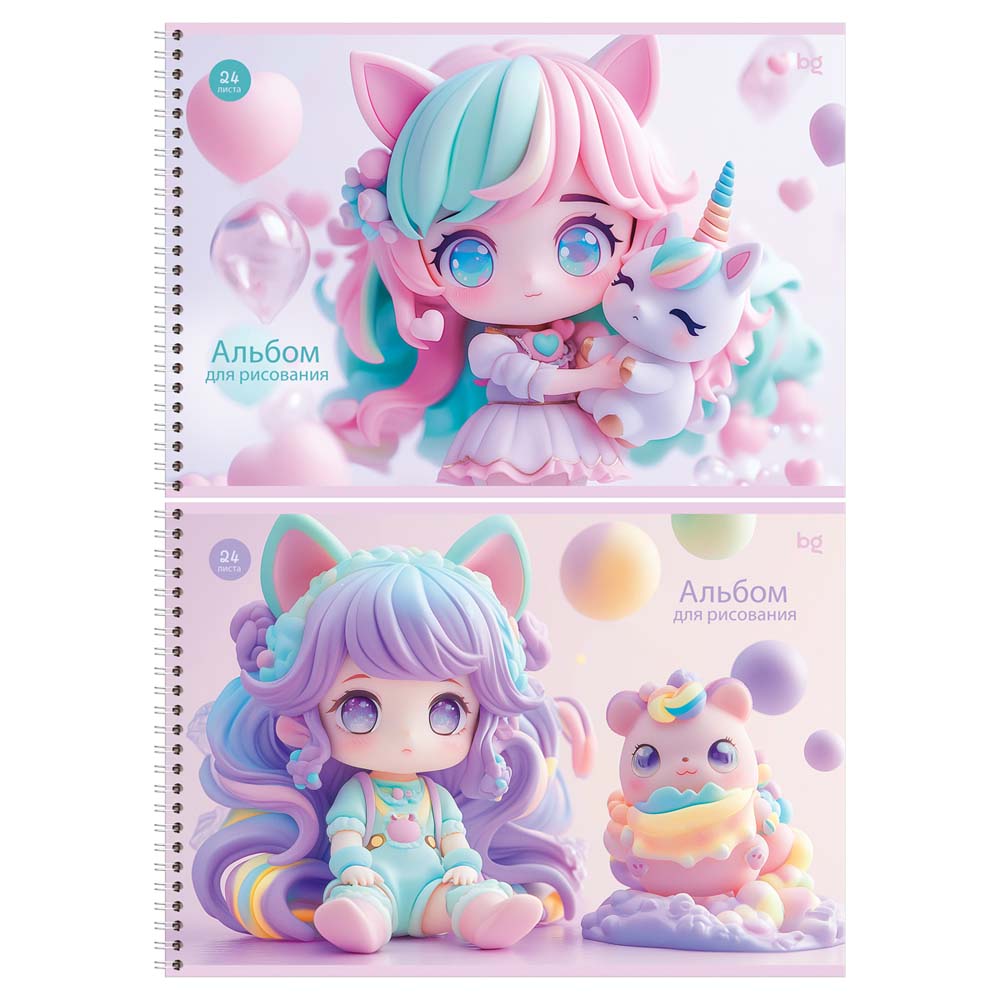 альбом д/рис. а4 24л.гребень "little girl" (bg) асс-т Альбом д/рис. а4 24л.гребень "little girl" (bg) асс-т