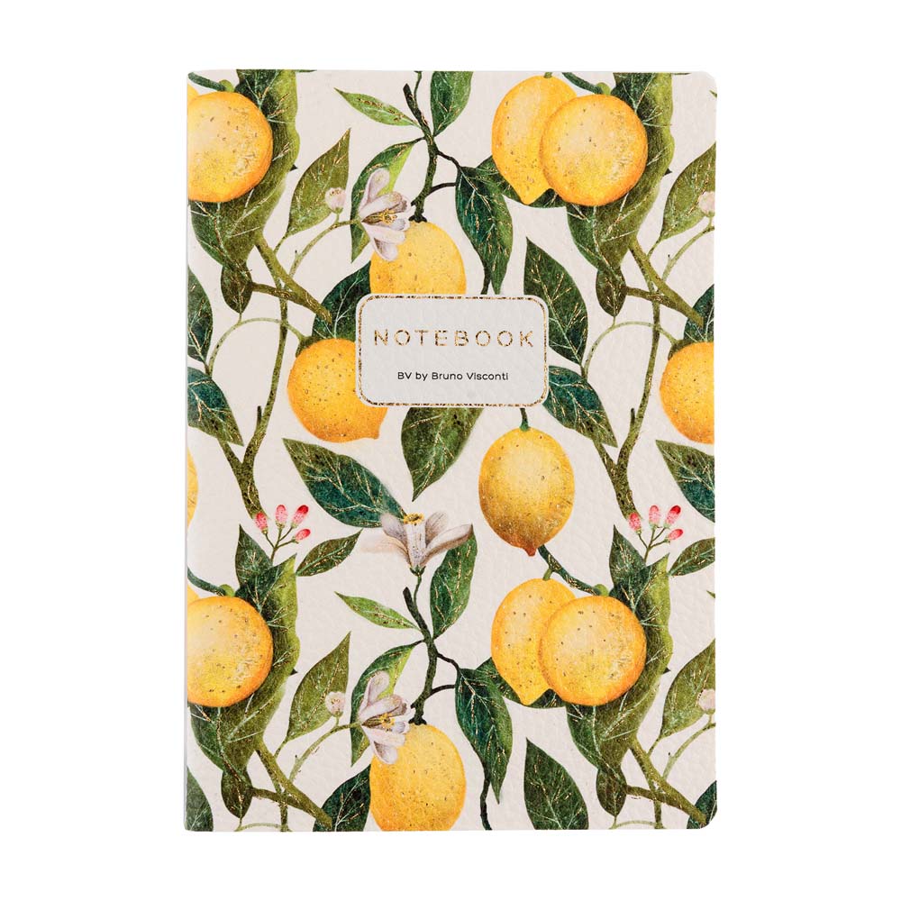 Тетрадь 60л. кл. "flora. lemons" (bruno visconti) т/б,кож.зам.