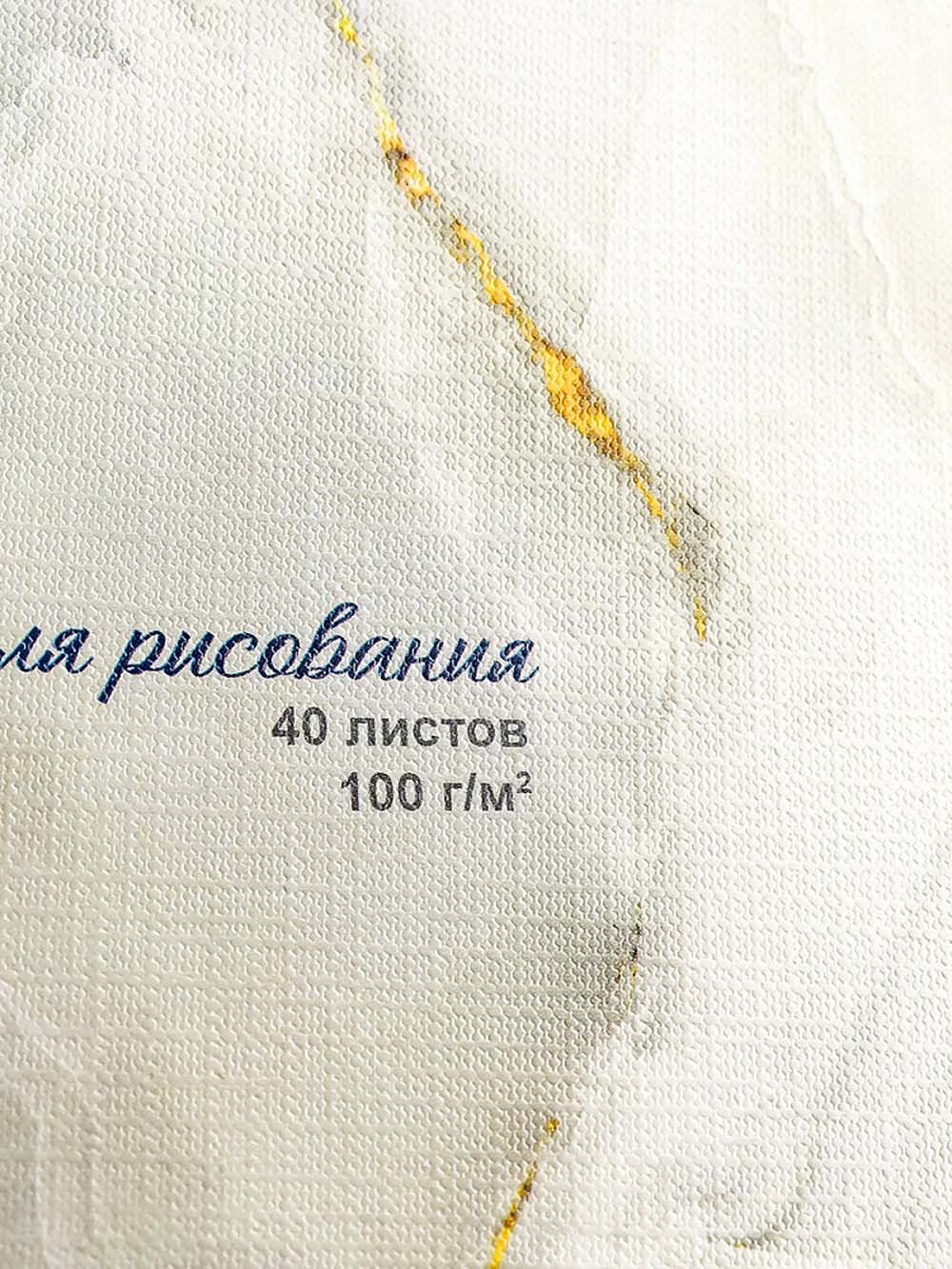 Альбом д/рис. а4 40л.гребень "цветной мрамор" (проф-пресс) лён,асс-т