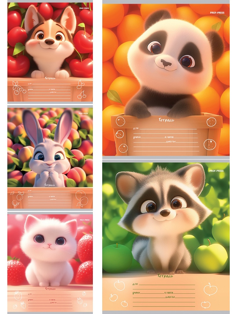 тетрадь 12л. кос.лин. "забавные пушистики-1" (проф-пресс) б/б,асс-т Тетрадь 12л. кос.лин. "забавные пушистики-1" (проф-пресс) б/б,асс-т