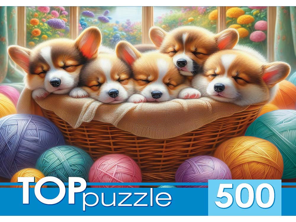 пазлы 500 дет. "корги в корзине" Пазлы 500 дет. "корги в корзине"