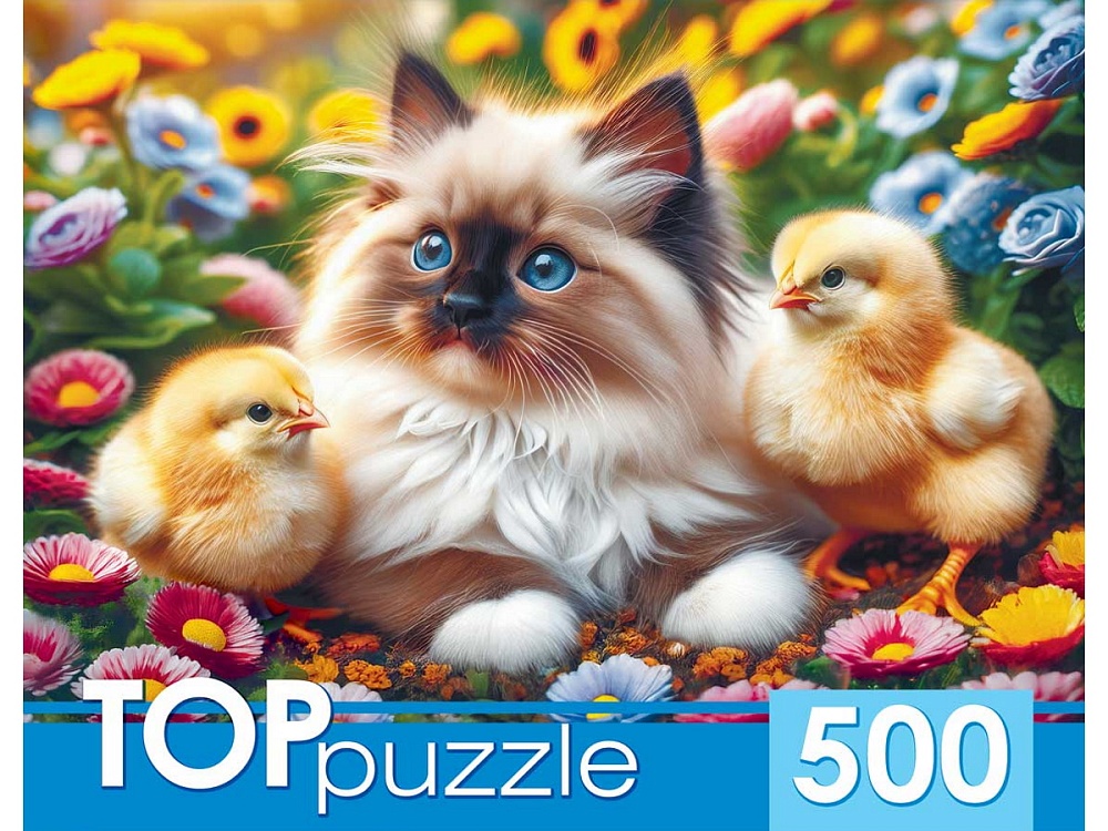 пазлы 500 дет. "котёнок и цыплята" Пазлы 500 дет. "котёнок и цыплята"