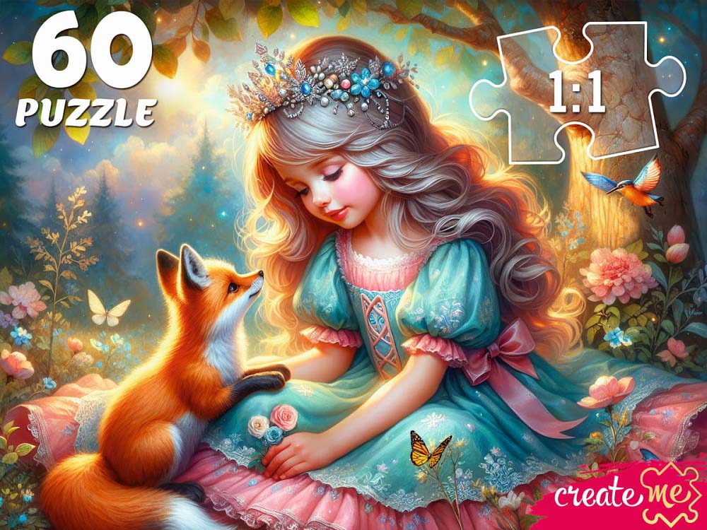 пазлы 60 дет. "принцесса с лисичкой" (рыжий кот) Пазлы 60 дет. "принцесса с лисичкой" (рыжий кот)