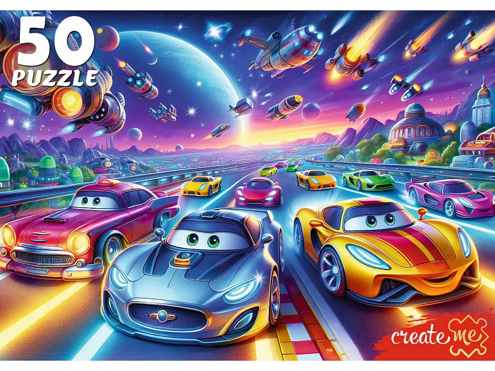 пазлы 50 дет. "крутой вираж в космосе" (рыжий кот) Пазлы 50 дет. "крутой вираж в космосе" (рыжий кот)