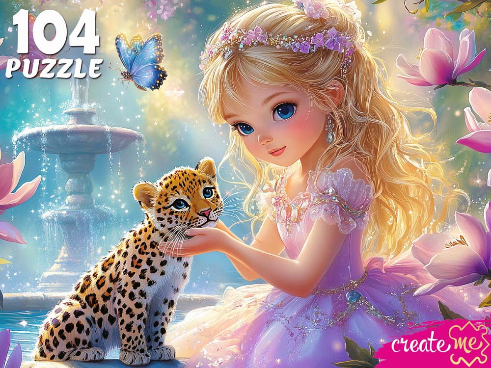 пазлы 104 дет. "принцесса с маленьким леопардом" (рыжий кот) Пазлы 104 дет. "принцесса с маленьким леопардом" (рыжий кот)
