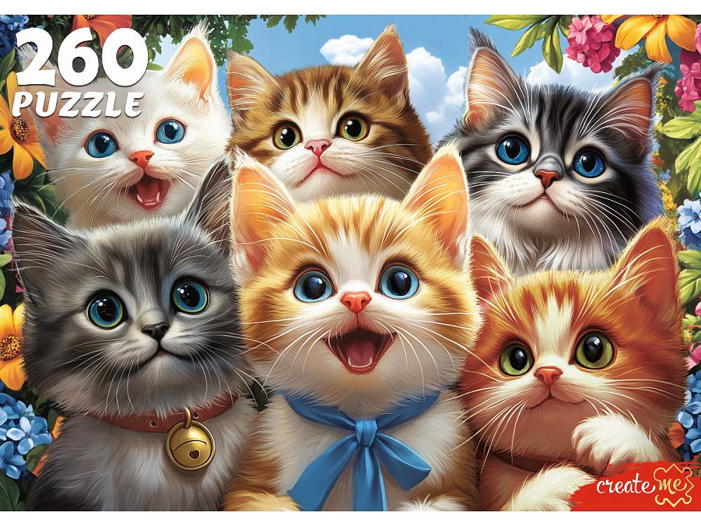 пазлы 260 дет. "селфи очаровательных котят" (рыжий кот) Пазлы 260 дет. "селфи очаровательных котят" (рыжий кот)