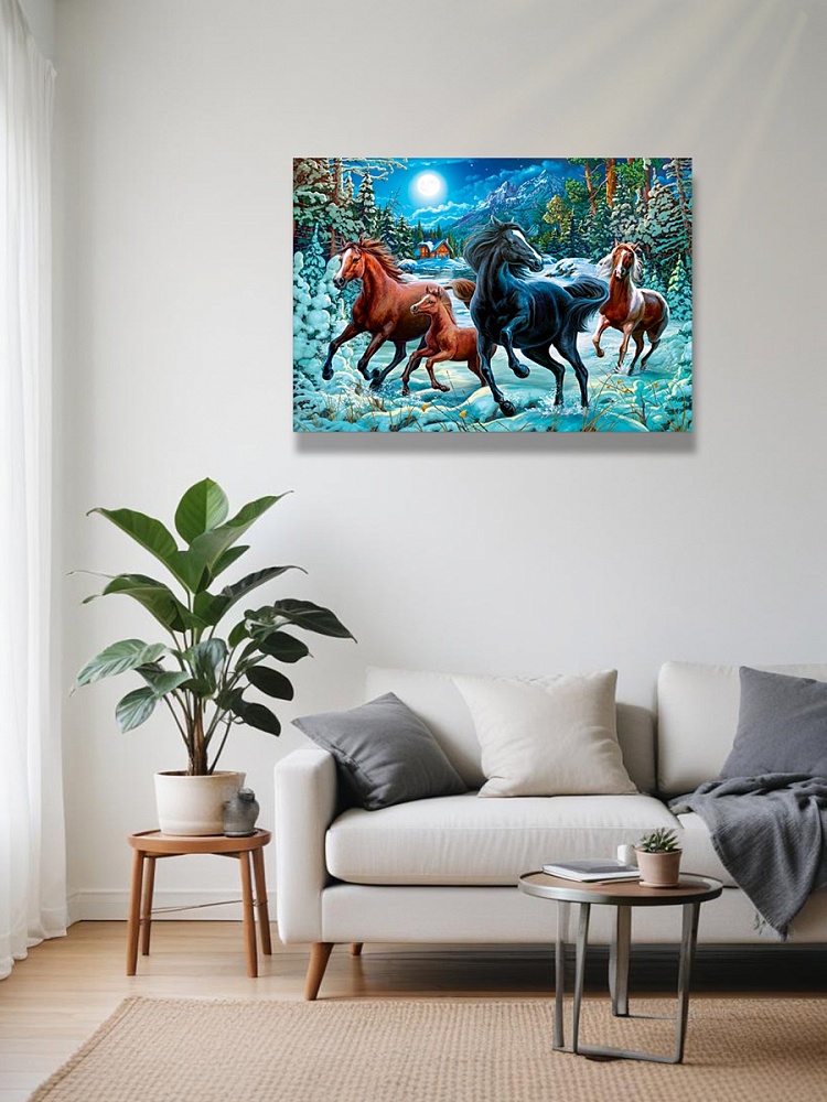 Пазлы 1000 дет. "зимние лошади"