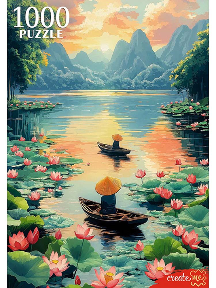 пазлы 1000 дет. "лодки на реке с лотосами" Пазлы 1000 дет. "лодки на реке с лотосами"