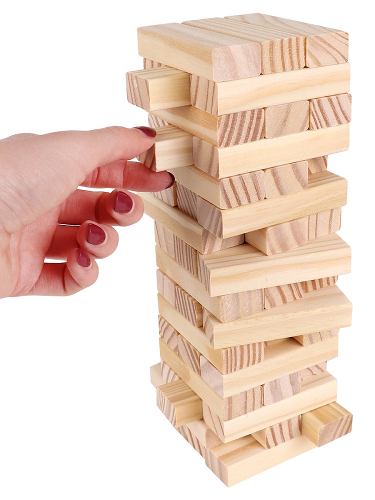 Игра башня "высотка классическая" дерево (рыжий кот)