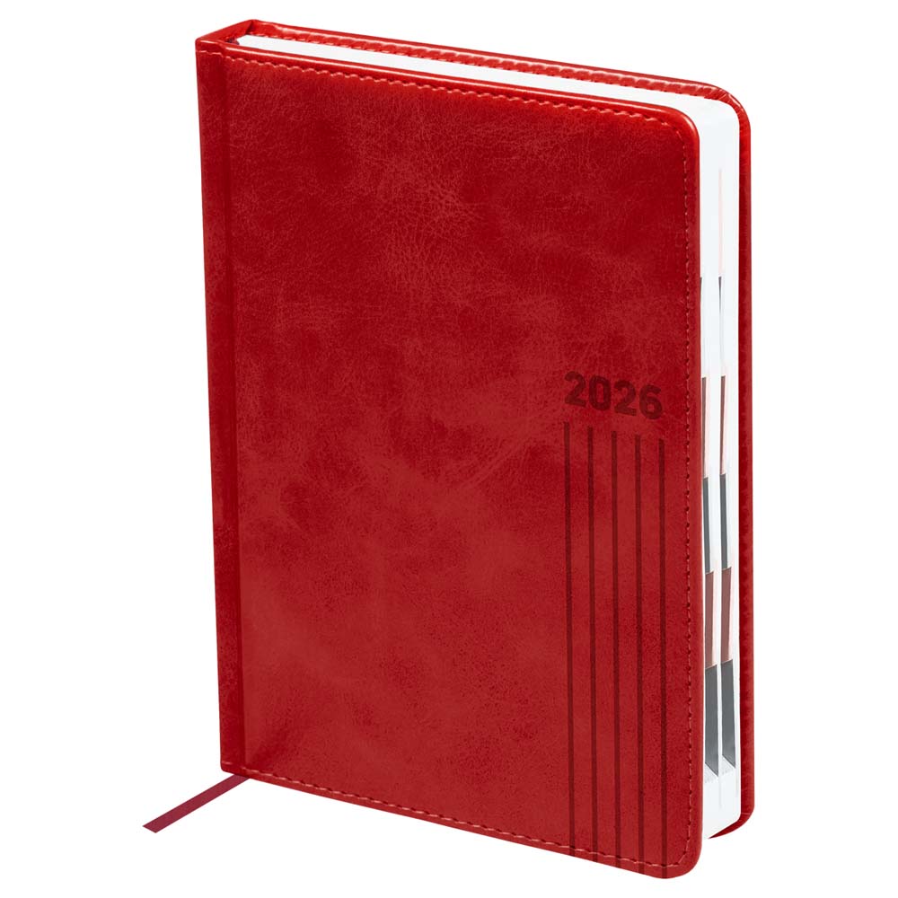 ежедневник 2026 а5 bg "vesper index" красный вырубка,кож.зам. Ежедневник 2026 а5 bg "vesper index" красный вырубка,кож.зам.