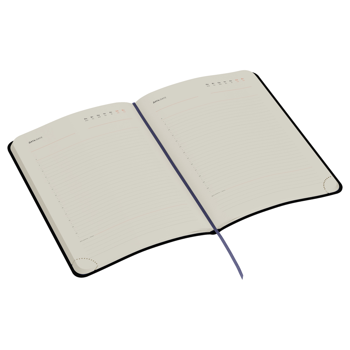 Ежедневник недатир. а5 bg "business. navy blue" синий тонир.блок,кож.зам.