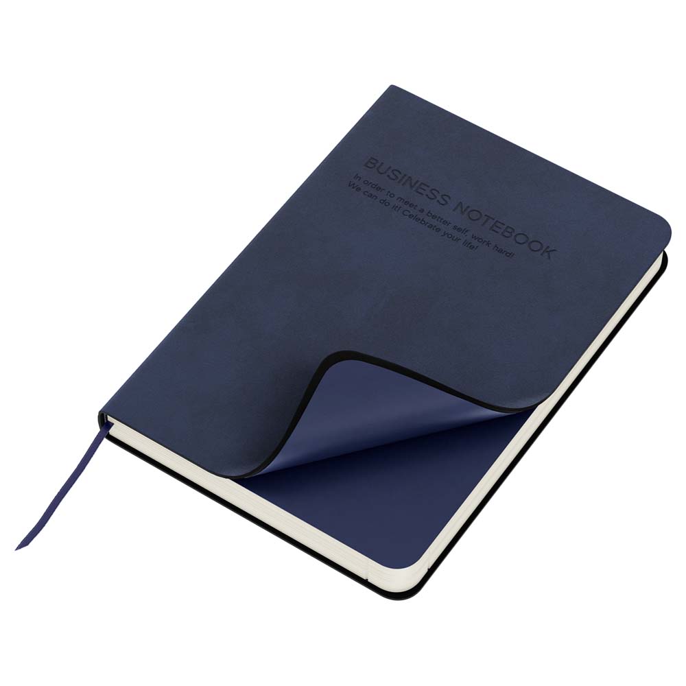Ежедневник недатир. а5 bg "business. navy blue" синий тонир.блок,кож.зам.