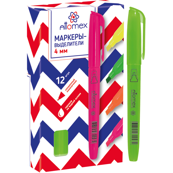 маркер текстовый "attomex" зел. резец 1,0мм-4,0мм Маркер текстовый "attomex" зел. резец 1,0мм-4,0мм
