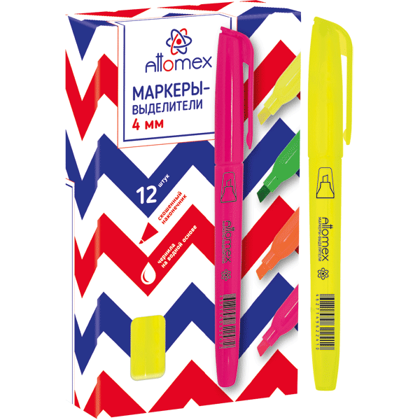 маркер текстовый "attomex" желт. резец 1,0мм-4,0мм Маркер текстовый "attomex" желт. резец 1,0мм-4,0мм