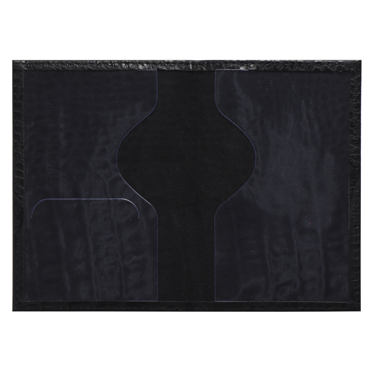 Обложка д/паспорта нат.кожа klerk "alligator" чёрная лак