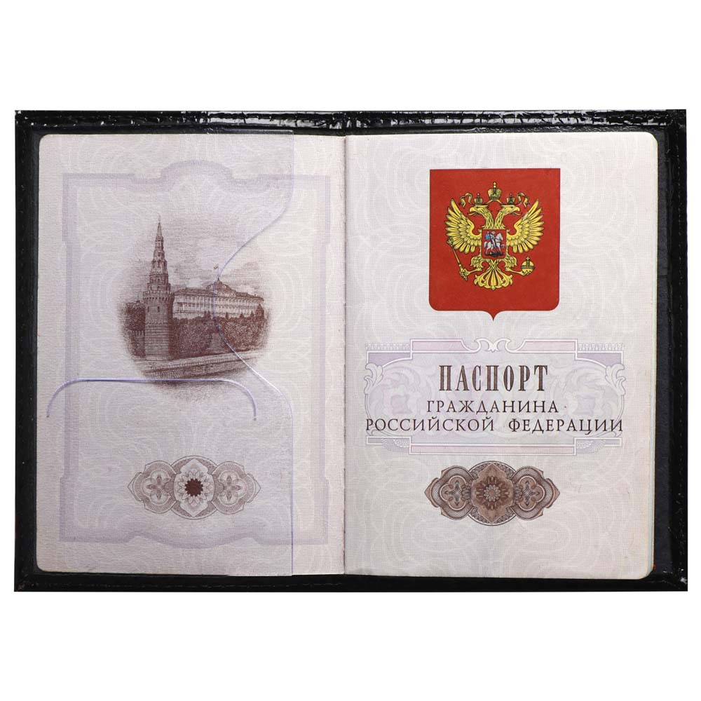 Обложка д/паспорта нат.кожа klerk "cayman" чёрная лак
