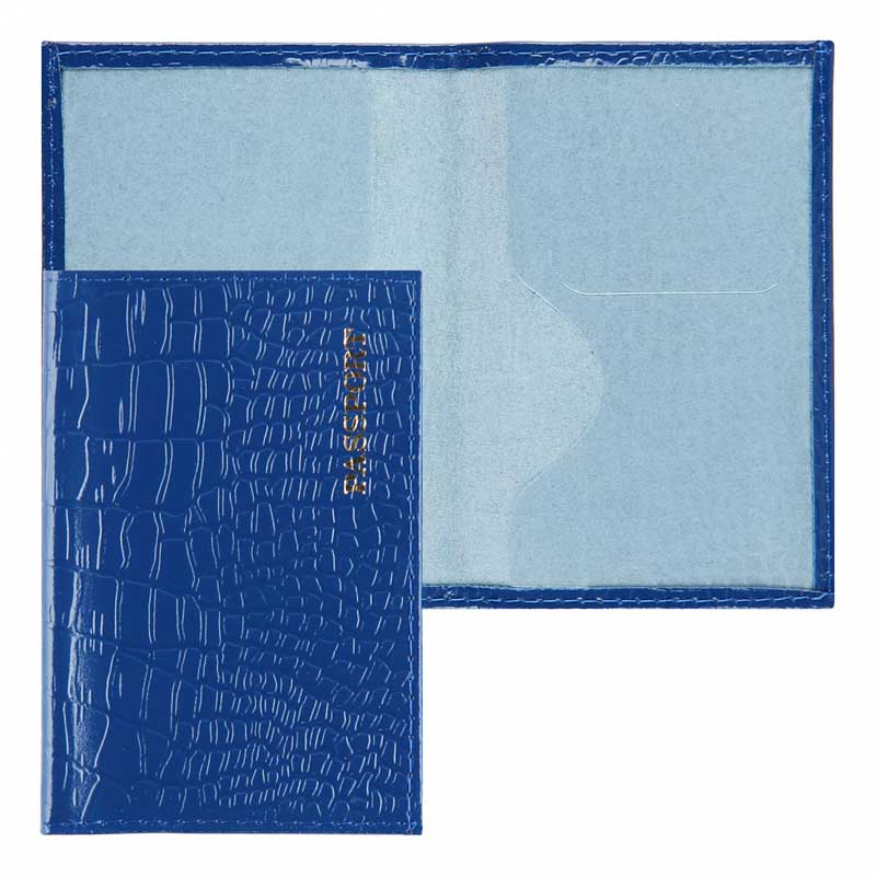 обложка д/паспорта нат.кожа "klerk cayman" синяя лак Обложка д/паспорта нат.кожа "klerk cayman" синяя лак