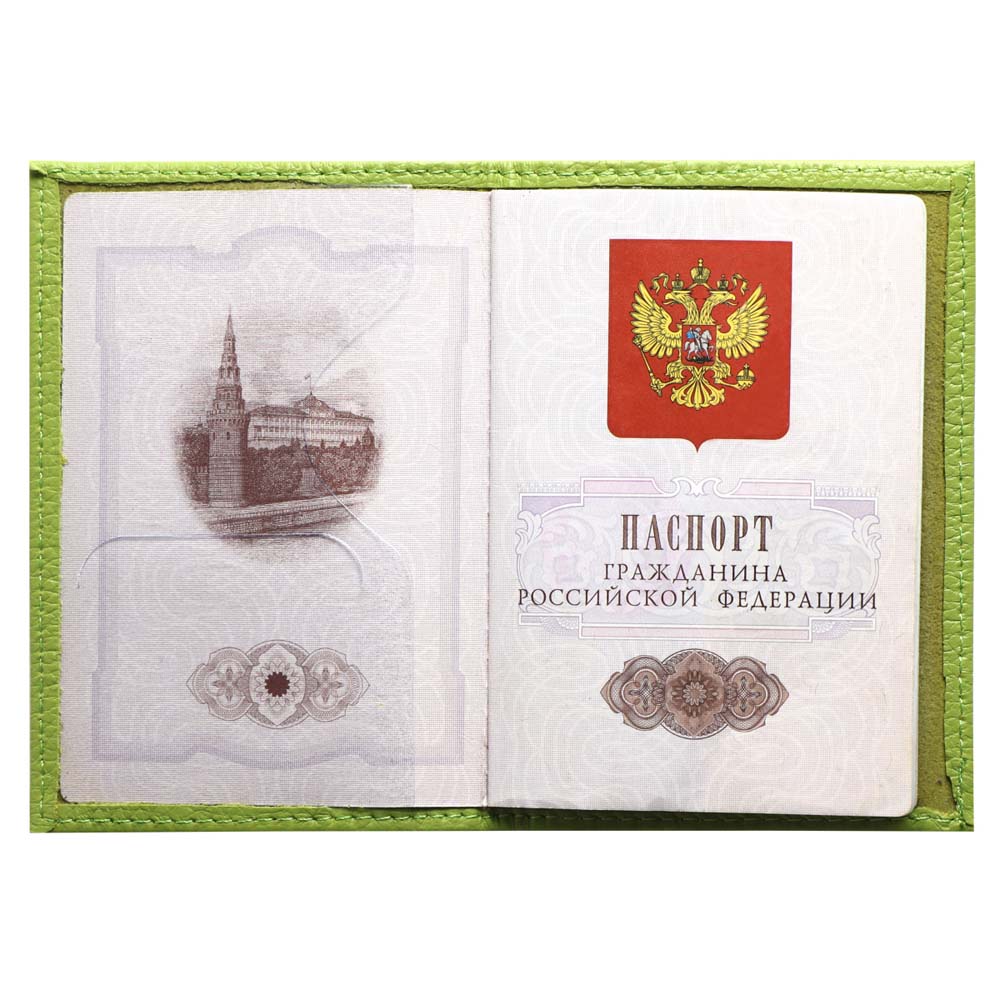 Обложка д/паспорта нат.кожа klerk "elegant" салатовая
