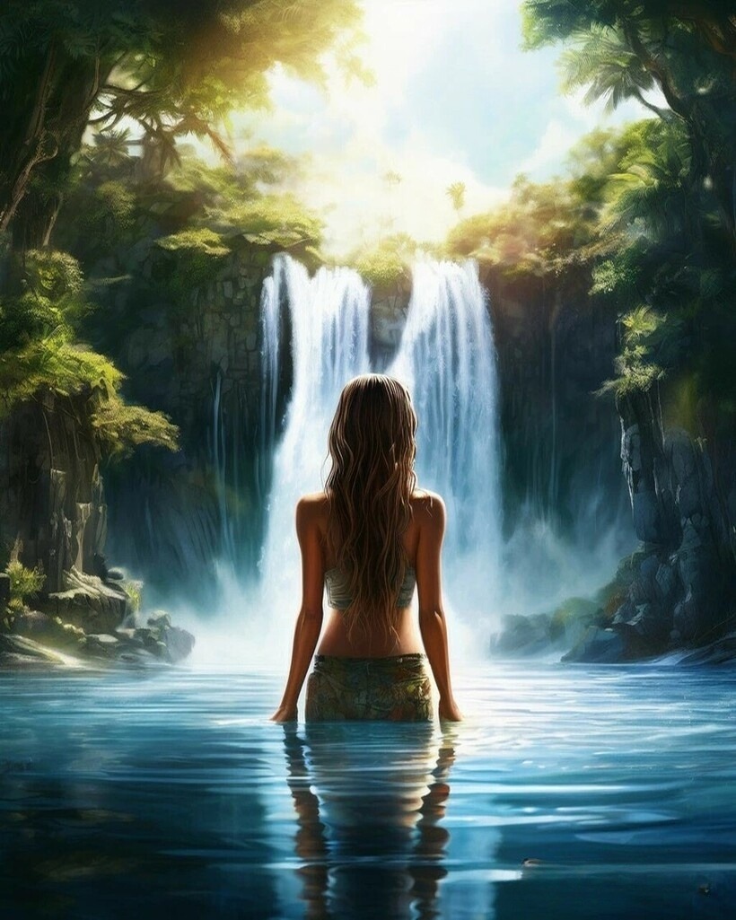 набор д/творч. картина по номерам 40х50см "у водопада" Набор д/творч. картина по номерам 40х50см "у водопада"