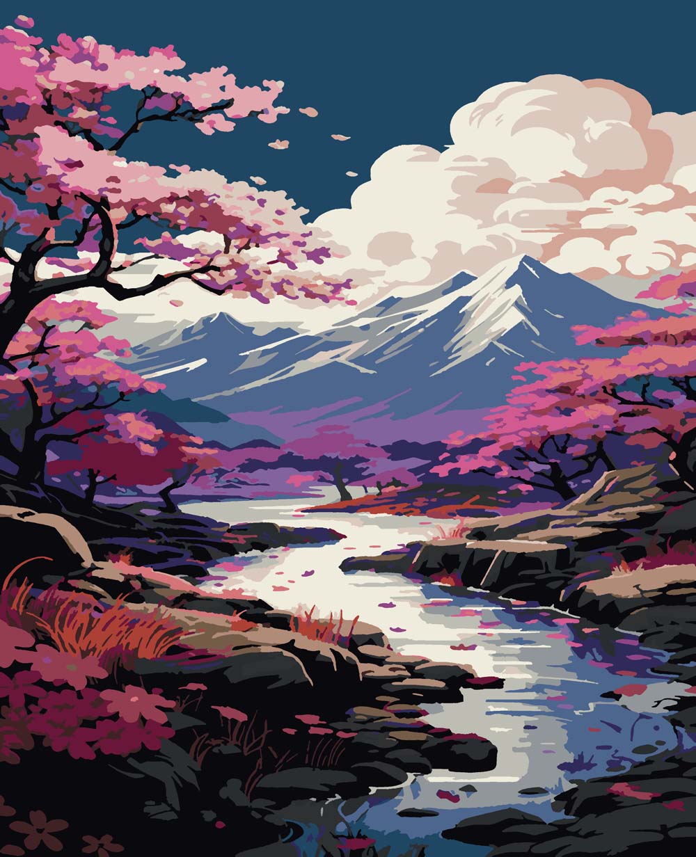 Набор д/творч. картина по номерам 40х50см "сакура"