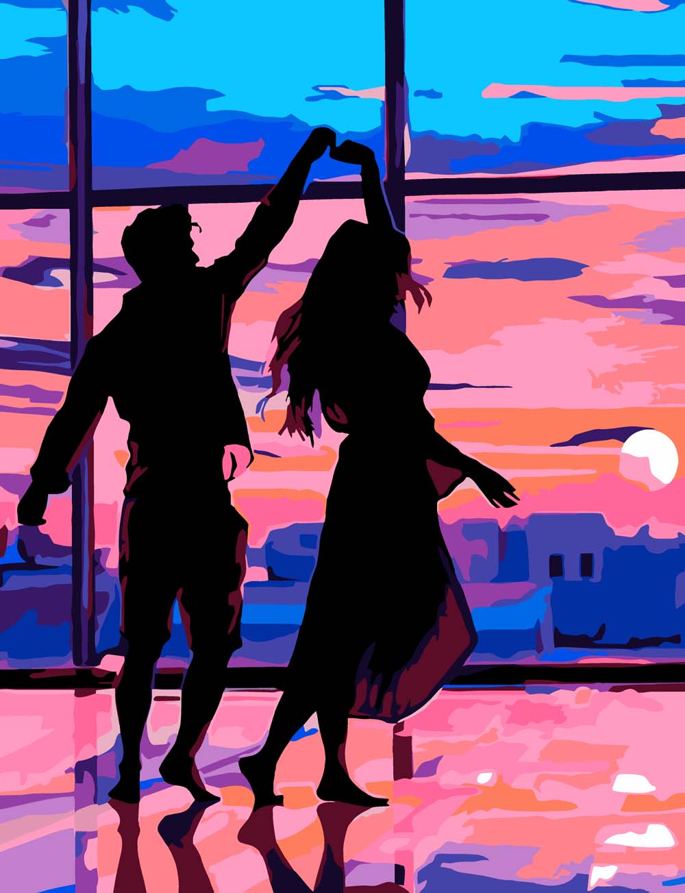 Набор д/творч. картина по номерам 30х40см "танец на закате"