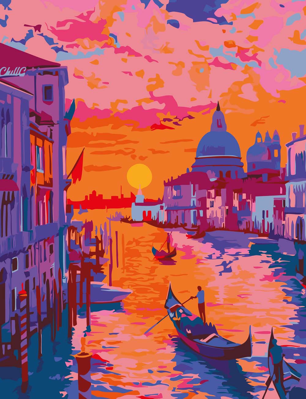 Набор д/творч. картина по номерам 30х40см "венеция на закате"