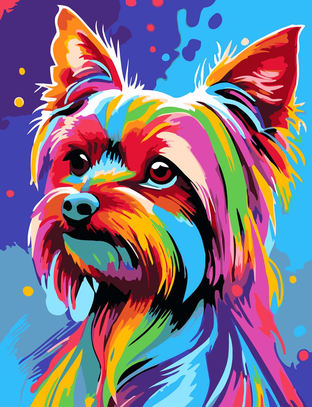 Набор д/творч. картина по номерам 30х40см "разноцветный йорк"