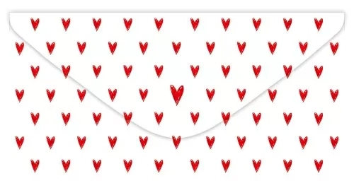 Конверт для денег "с днём рождения!" сердечко лак